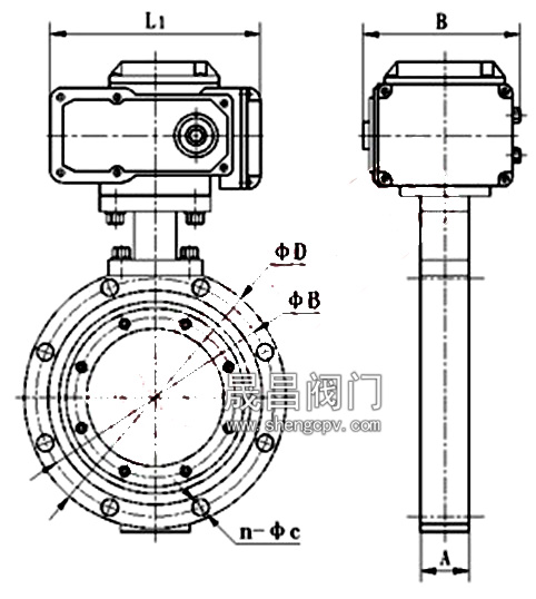 電動(dòng)高真空蝶閥_外形連接尺寸